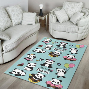 Cute Baby Panda Pattern Area Rug