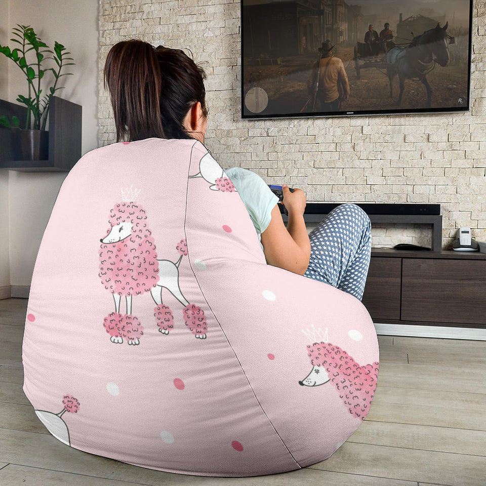 Poodle Dog Pink Color Theme Bean Bag Cover