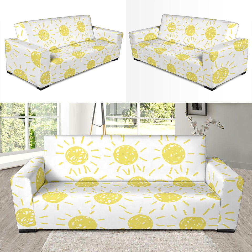 Hand Drawn Sun Pattern Sofa Slipcover