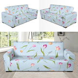 Watercolor Tulips Pattern Sofa Slipcover