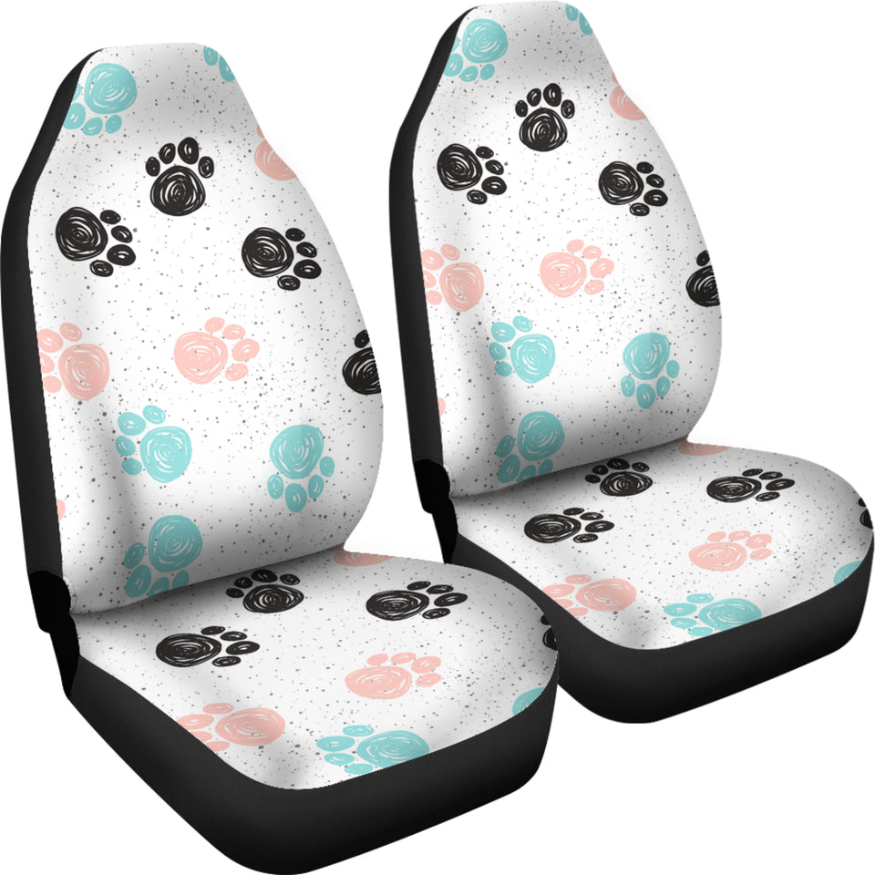 Dog Paws Pattern Print Design 04 Universal Fit Car Seat Covers