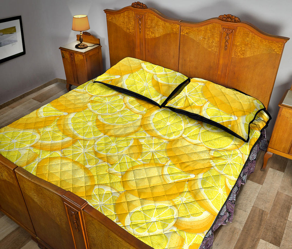 lemon pattern Quilt Bed Set