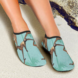 Monkey Palm Tree Background Aqua Shoes