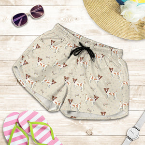 Jack Russel Pattern Print Design 02 Women Shorts