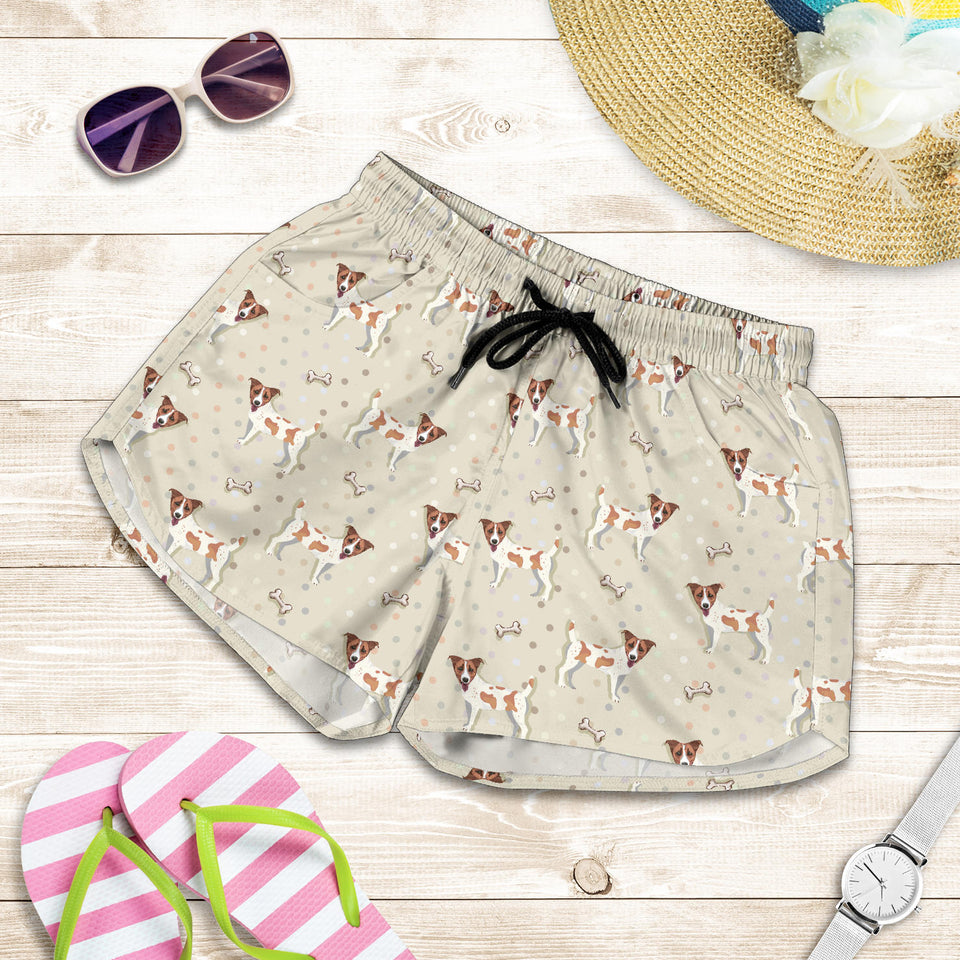 Jack Russel Pattern Print Design 02 Women Shorts
