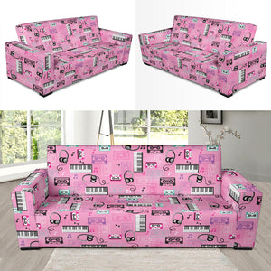 Piano Pattern Print Design 01  Sofa Slipcover