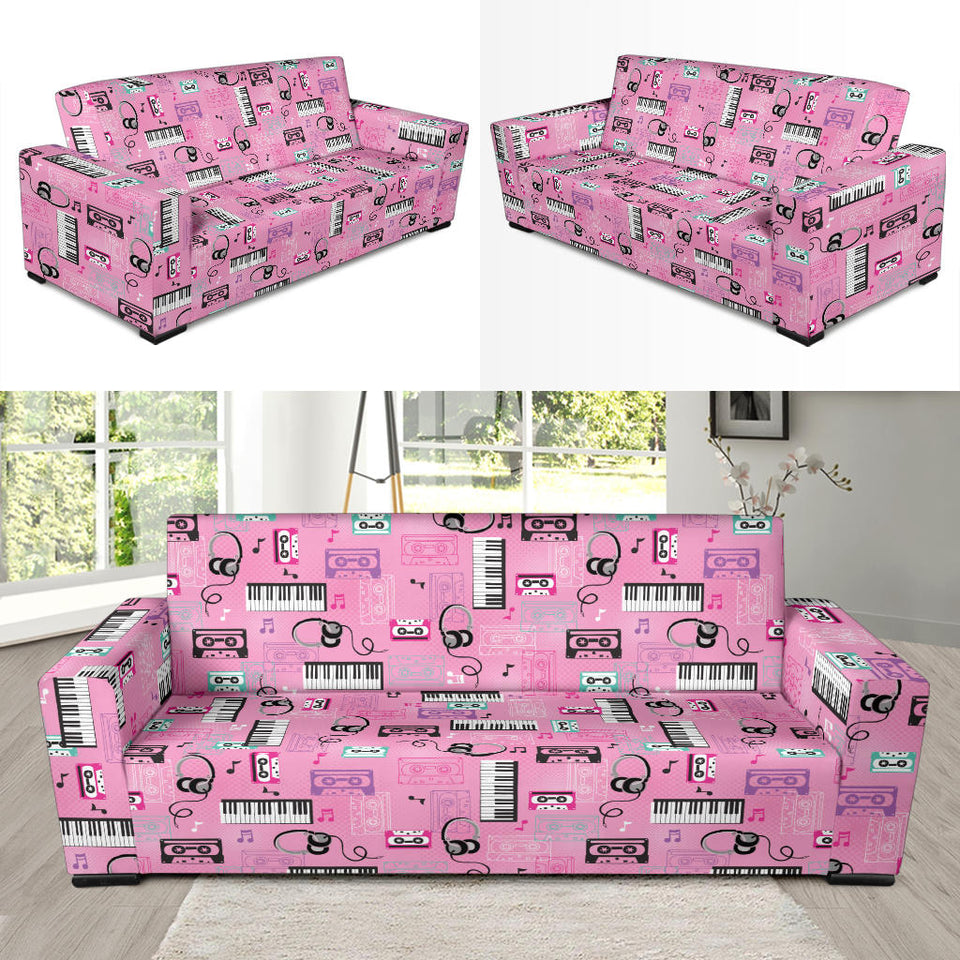 Piano Pattern Print Design 01  Sofa Slipcover