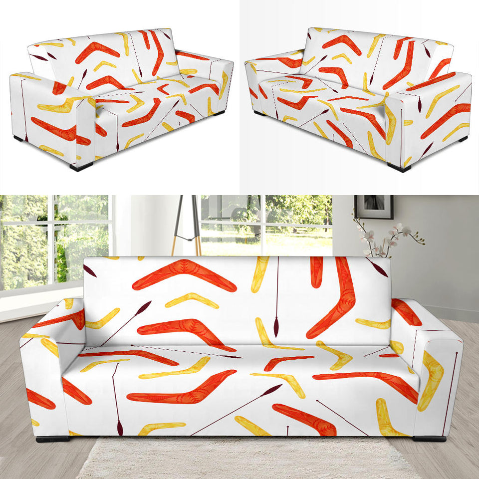 Waterclor Boomerang Australian Aboriginal Ornament Sofa Slipcover