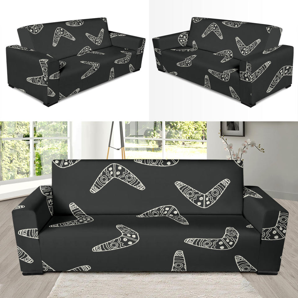 Hand Drawn Boomerang Australian Aboriginal Ornament Sofa Slipcover