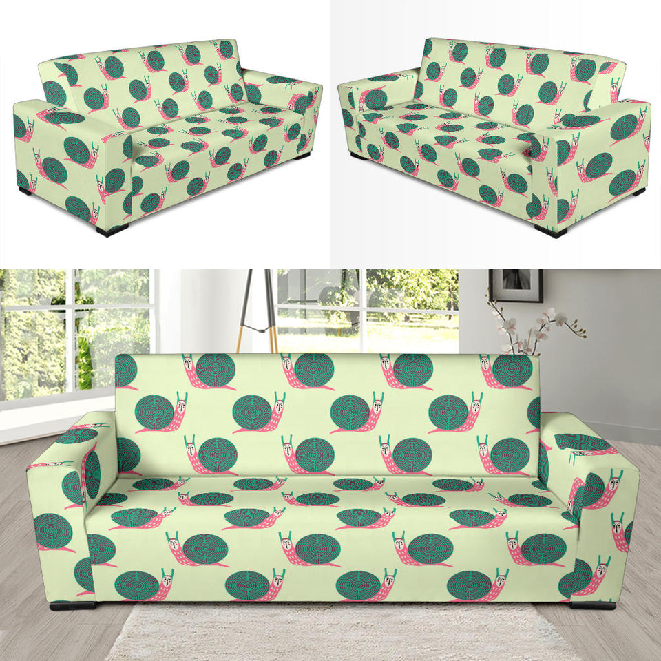 Snail Pattern Print Design 04  Sofa Slipcover