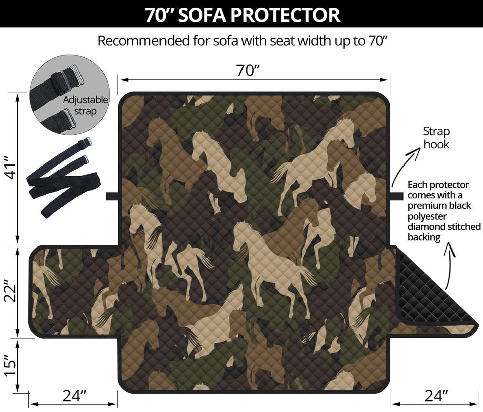 Horse Camo Camouflage Pattern Sofa Cover Protector