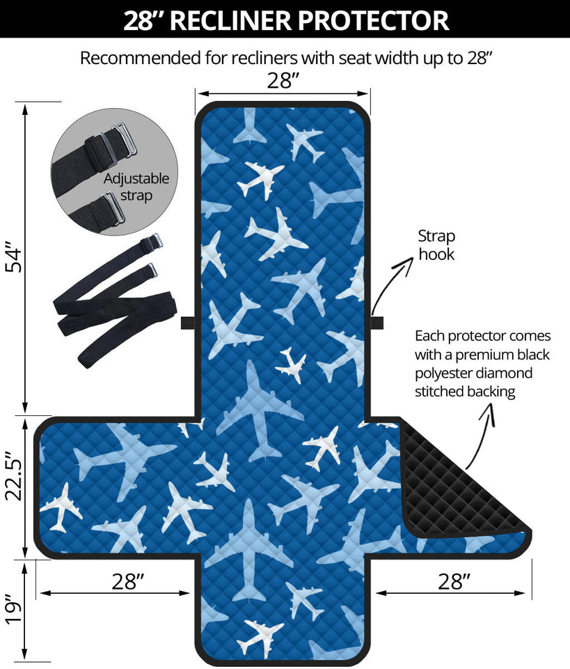 Airplane pattern in the sky Recliner Cover Protector