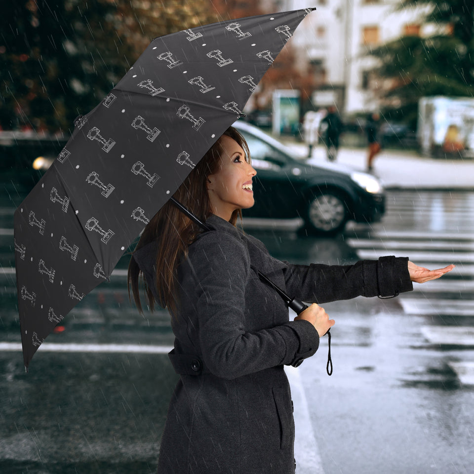Engine Piston Black Background Pattern Print Design 02 Umbrella
