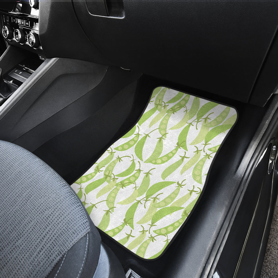 Green Peas Pattern Print Design 03 Front and Back Car Mats