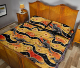Kangaroo Australian aboriginal art pattern Quilt Bed Set