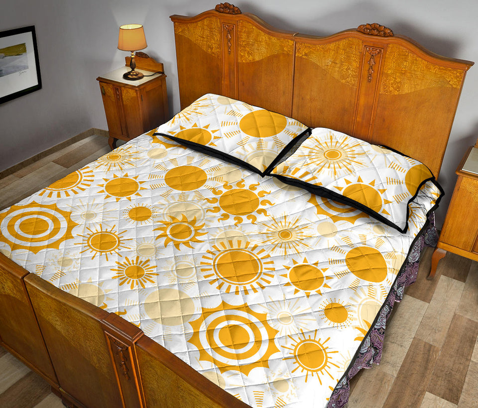 Sun design pattern Quilt Bed Set