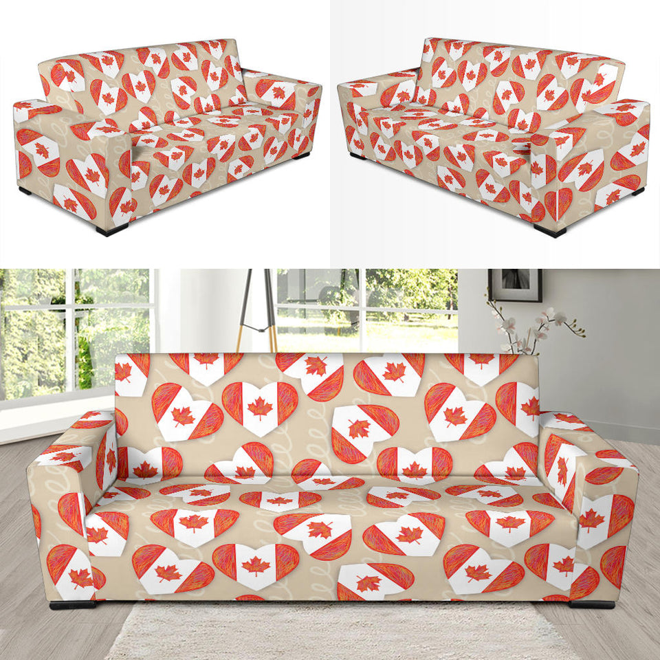 Canada Pattern Print Design 01 Sofa Slipcover