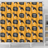 Boston Terrier Design Pattern Shower Curtain Fulfilled In US
