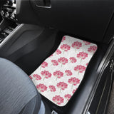 Pink Lotus Waterlily Pattern Front Car Mats