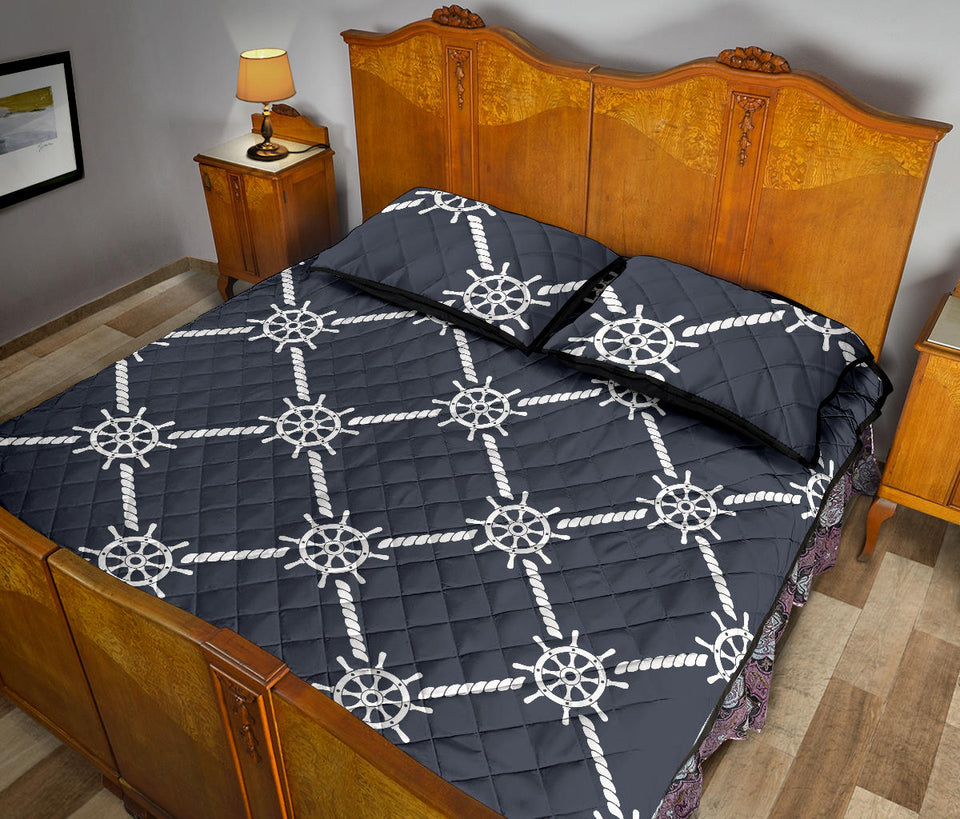 nautical steering wheel rope pattern Quilt Bed Set
