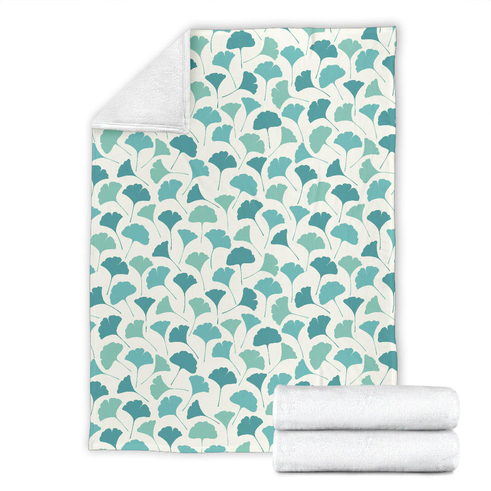Green Ginkgo Leaves Pattern Premium Blanket