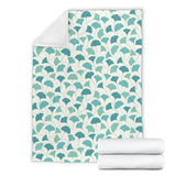 Green Ginkgo Leaves Pattern Premium Blanket