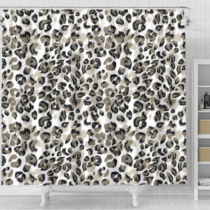 Leopard Skin Print Pattern Shower Curtain Fulfilled In US