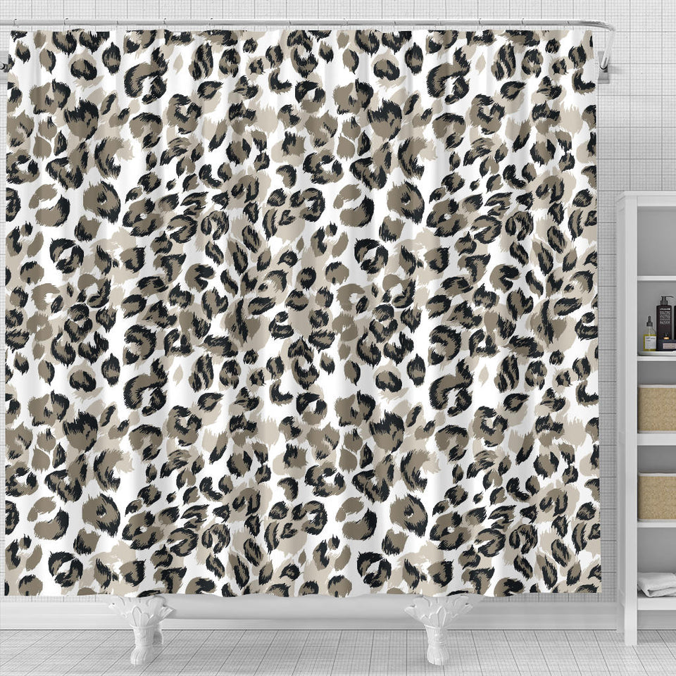 Leopard Skin Print Pattern Shower Curtain Fulfilled In US