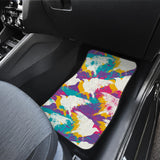 Colorful Crow Illustration Pattern Front And Back Car Mats