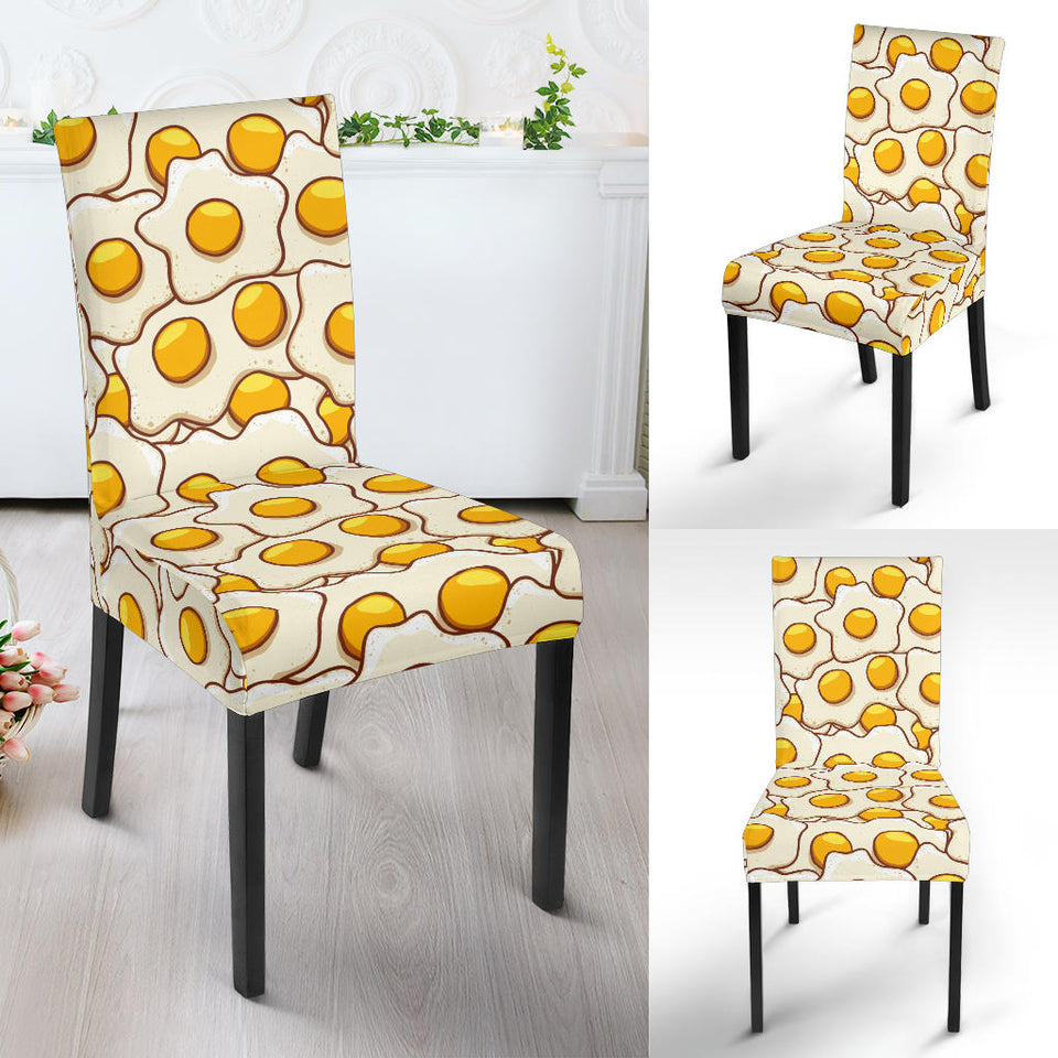 Fried Eggs Pattern Print Design 02 Dining Chair Slipcover