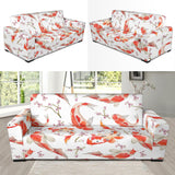 Watercolor Koi Fish Carp Fish Pattern Sofa Slipcover