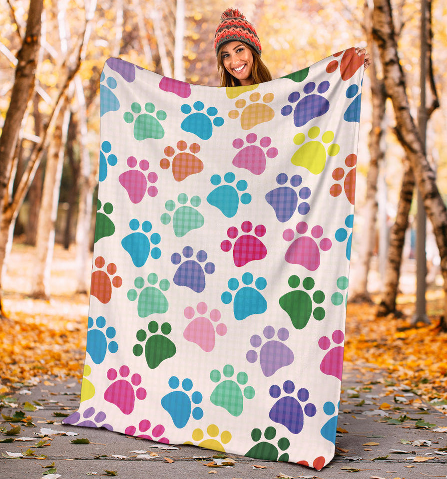 Dog Paws Pattern Print Design 01 Premium Blanket