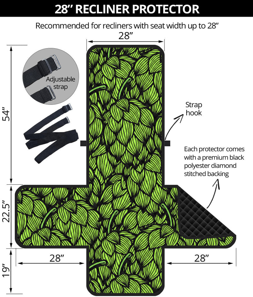 Green hop pattern Recliner Cover Protector