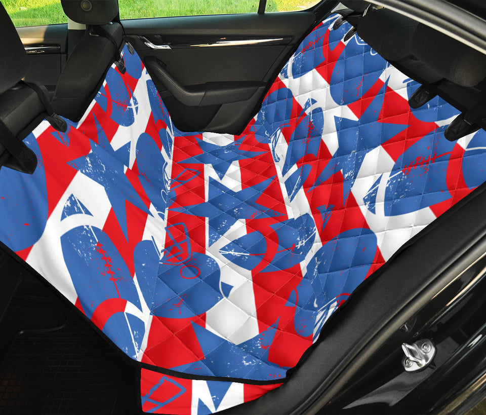 American Football Ball Star Stripes Pattern Dog Car Seat Covers