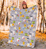 Math Pattern Print Design 04 Premium Blanket
