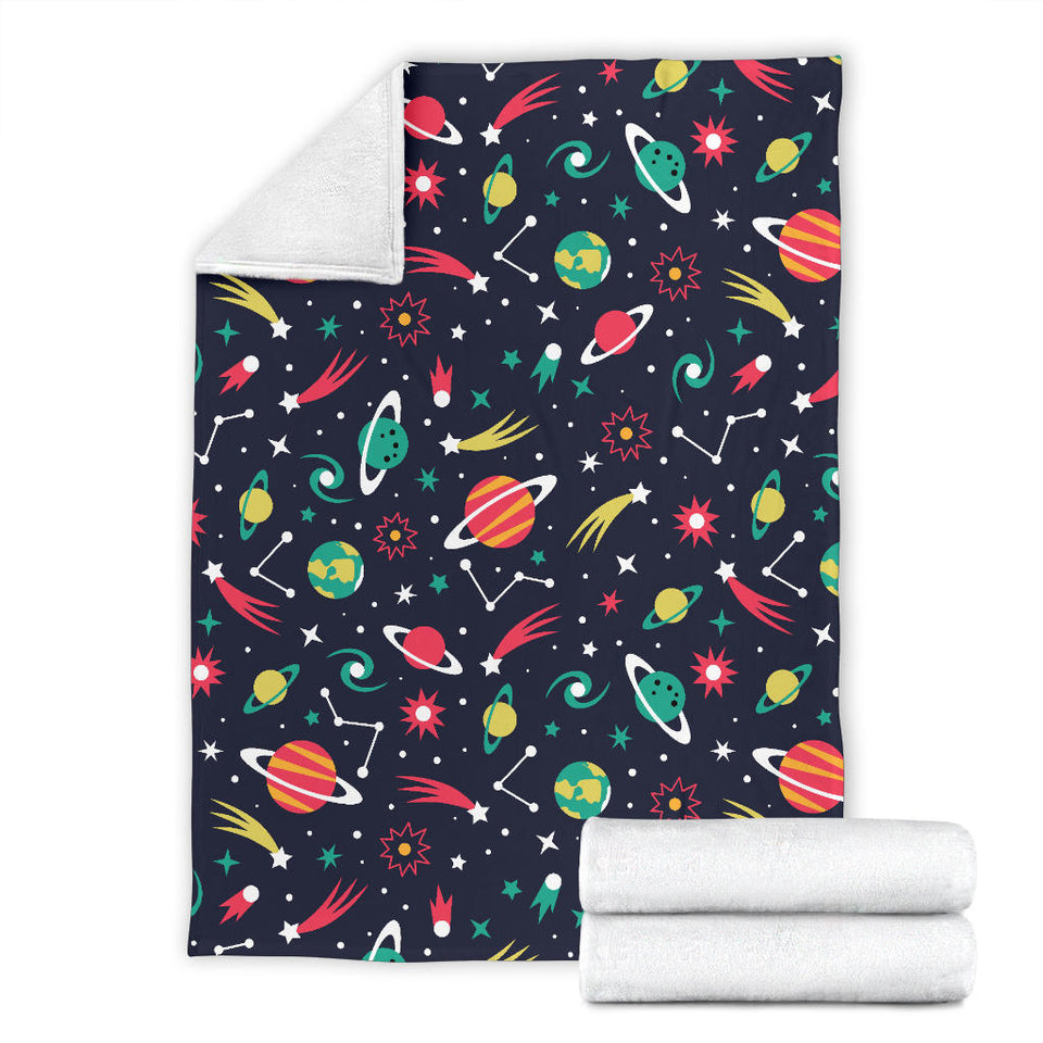 Colorful Space Pattern Planet Star Premium Blanket