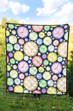 Colorful Clock Background Premium Quilt