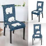 Polar Bear Mother Her Child Pattern Dining Chair Slipcover