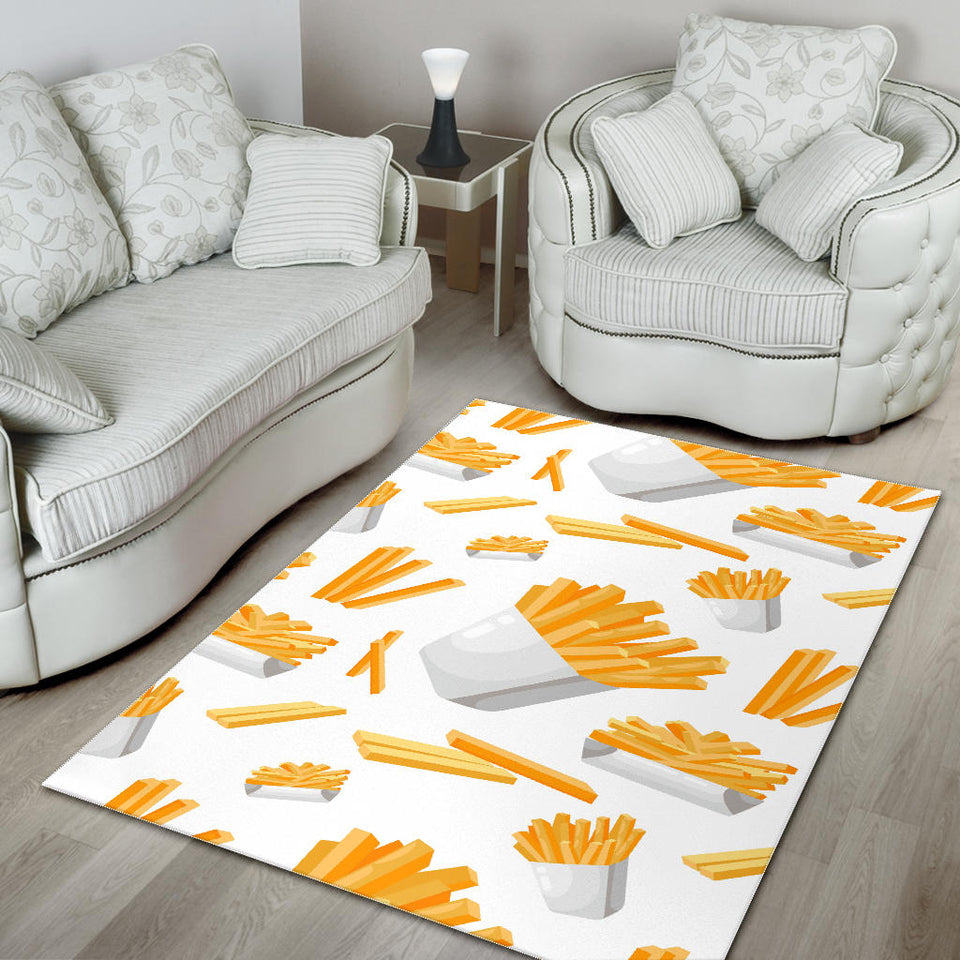 French Fries White Paper Box Pattern Area Rug