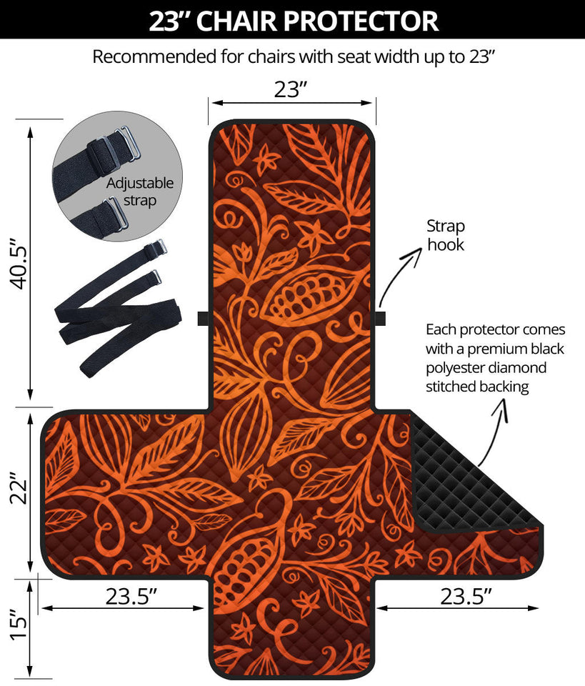 cocoa beans tribal polynesian pattern Chair Cover Protector