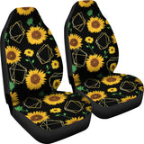 Sunflower Golden Polygonal Shapes  Universal Fit Car Seat Covers