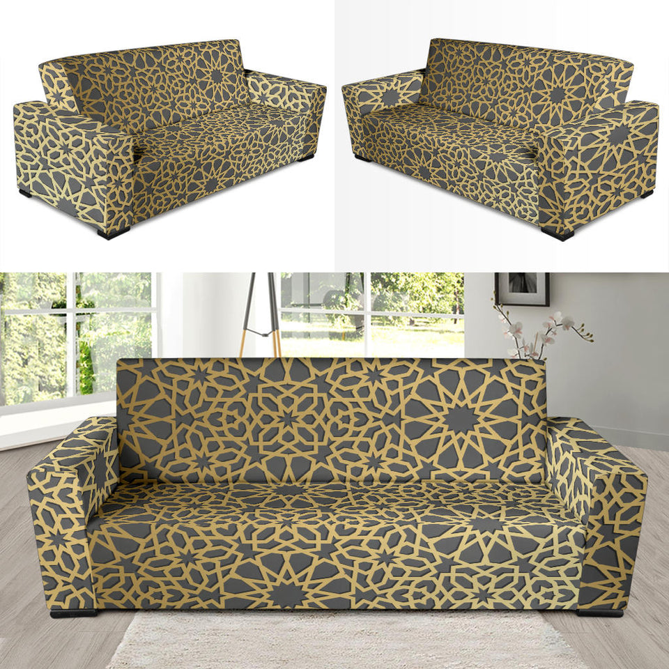 Arabic Star Gold Pattern Sofa Slipcover