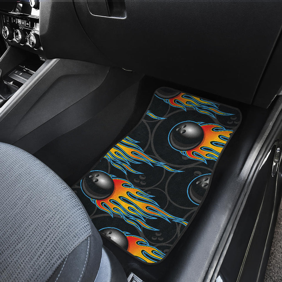 Bowling Balls Flame Pattern Front And Back Car Mats