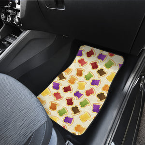 Bread Toast Pattern Print Design 02 Front Car Mats