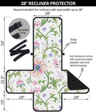 Beautiful pink lotus waterlily leaves pattern Recliner Cover Protector