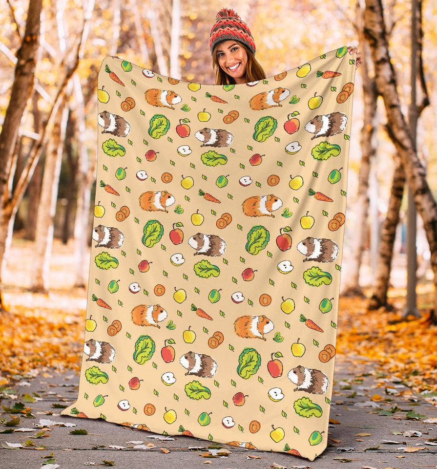 Guinea Pig Pattern Print Design 05 Premium Blanket