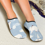 Cute Polar Bears Christmas Decoration Pattern Aqua Shoes