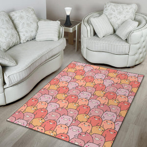 Pig Pattern Print Design 04 Area Rug