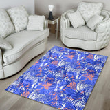 White Bengal Tigers Pattern Area Rug
