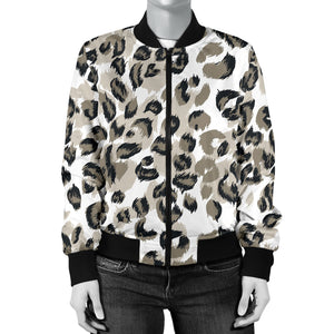 Leopard Skin Print Pattern Women'S Bomber Jacket